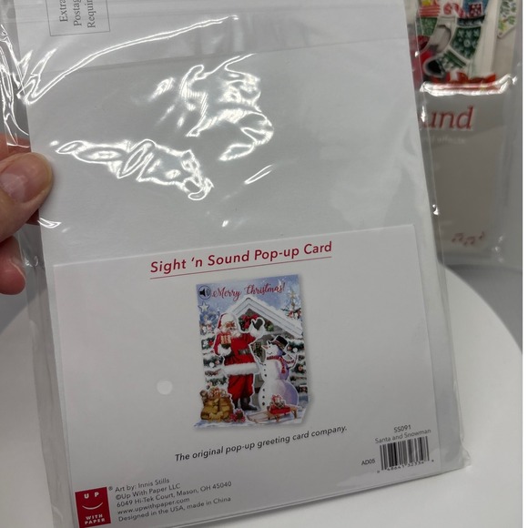 Christmas Pop Up Cards Lot of 4 Santa Reindeer Snowman Joy Wreath Merry Decor - Picture 13 of 13